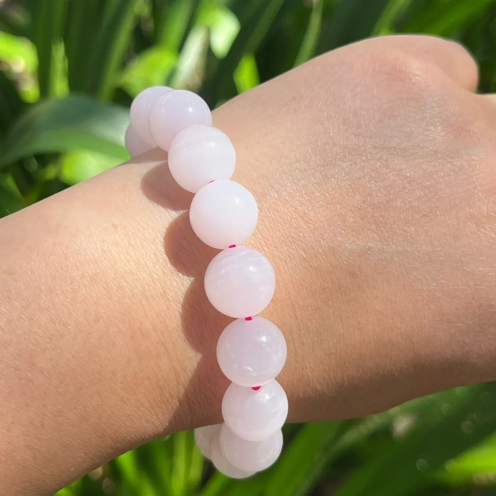 13mm Pink‎ calcite stretchable bracelet